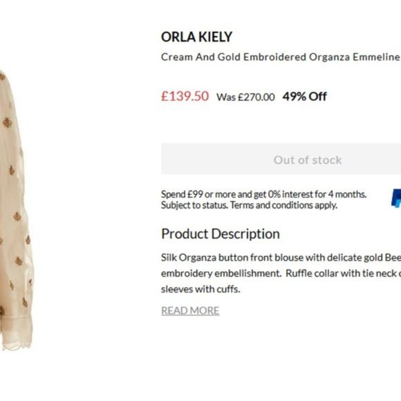 Gucci vibes! Rare Anthropologie X Orla Kiely Buzzing Bee Silk Top - Picture 6 of 7